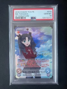 PSA 10 Rin Tohsaka Chaos TCG Fate Desired Future Ending Firmado FE-010 SP Japón - Imagen 1 de 2