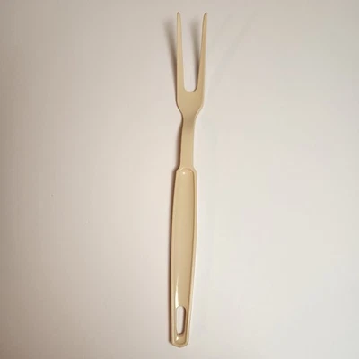 Vintage EKCO Beige Nylon Meat Serving Carving Fork Made in USA - Image 1 of 3