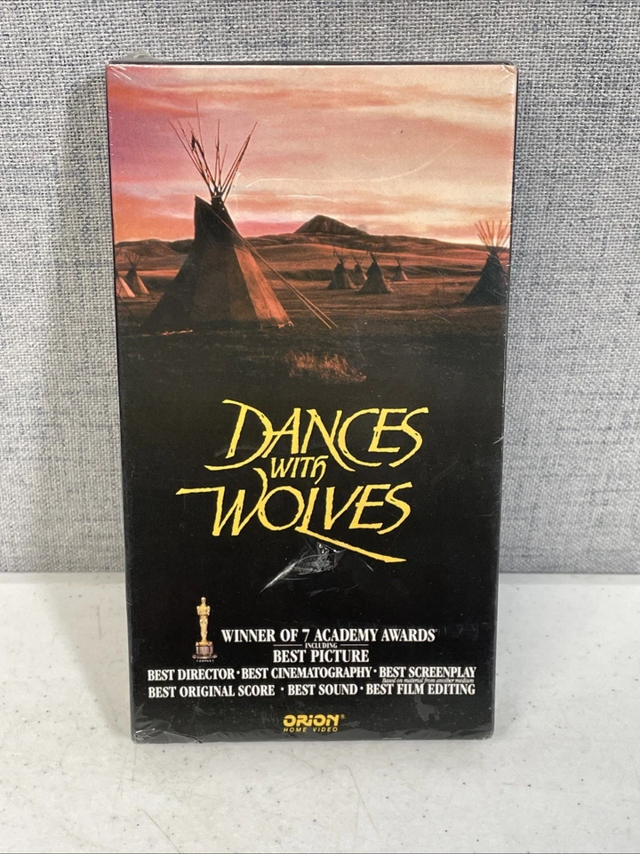 VHS Vintage Dances With Wolves FACTORY SEALED Premium Video Orion 1990 181 Min - Image 1 of 4