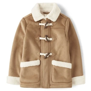 Gymboree Girls Sherpa Lined Heavyweight Fall Winter Suede Jacket Coat Size 12 - Picture 1 of 3
