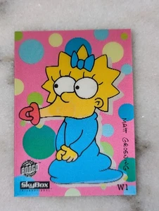 The Simpsons Series 1 Wiggle Card W1 MAGGIE Skybox 1993 - Picture 1 of 17