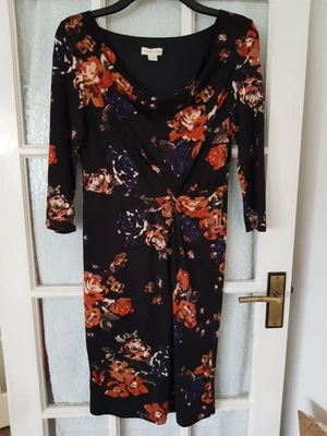 MONSOON 3/4 sleeve floral jersey dress size 12    GREAT - Image 1 of 4