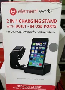 NUOVISSIMO Elemento Doppio Supporto di Ricarica per Apple Watch e Smartphone, Argento - Foto 1 di 2