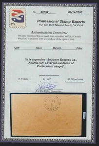 "Southern Express Co. Atlanta Ga." dcds on cover c. 1867 - see description - Picture 1 of 3