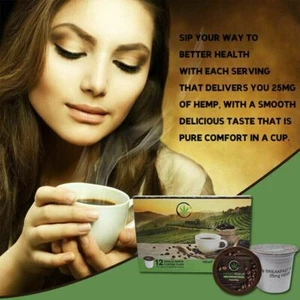 Hemp Infused Coffee | 12 K Cups/ Breakfast Blend - Picture 1 of 6