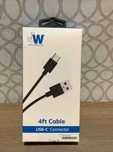🍒 Just Wireless USB-C 4’ Charging Cable. New - Picture 1 of 3