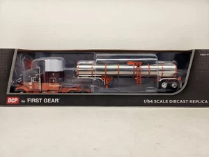 New 1/64 DCP #60-0969 Maroon/Orange 389 70" Mid Roof Pete Matching BrennerTanker - Picture 1 of 8