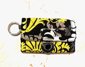 Vera Bradley Coin Purse Wallet with Quick Swipe ID, Baroque Yellow and Black - Picture 1 of 3