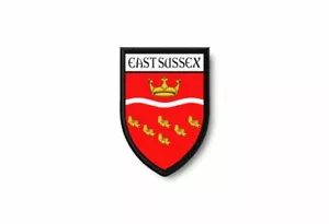 Patch printed shield embroidery border badge souvenir flag county east sussex - Picture 1 of 1
