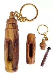 Olive Wood Key Chain with Holy Earth - Picture 1 of 1