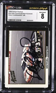 SIGNED 1994 ACTION PACKED #23 DALE EARNHARDT AUTOGRAPH CGC 8 JSA AUTHENTIC - Picture 1 of 2