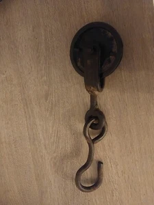 Alter Flaschenzug Umlenkrolle Seilzug Metall Antik Deko Vintage Bauhaus - Bild 1 von 5
