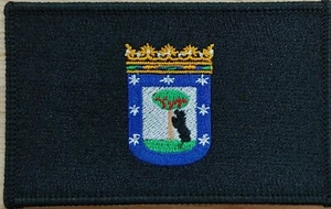 Madrid Spain España Flag Iron-On Sew Patch  Tactical Black Version - Picture 1 of 2