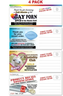 4 PACK - Adult PRANK Mail Postcards - FUNNY Joke Revenge Gag Gift Love Gay Porn