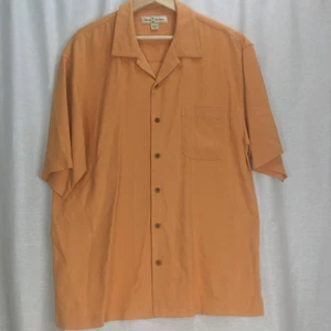 Tommy Bahama 100% silk button up shirt Large Orange - Picture 1 of 8