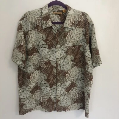 Camisa informal de manga corta floral marrón/gris de THE HAVANERA Co. para hombre talla XL Foto 1 de 4