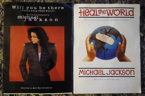 Michael Jackson Heal The World & FREE WILLY Will You Be There 1992 Sheet Music  - Picture 1 of 2