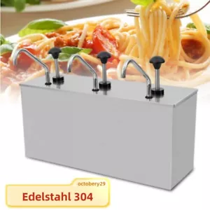 3x4 Liter Edelstahl Pump Saucenspender Edelstahl Ketchup Spender Senf Behälter - Bild 1 von 15