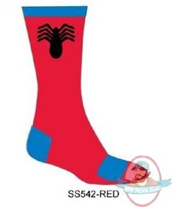 Marvel Mens Crew Pair of Athletic Crew Socks Spiderman SS542 - Picture 1 of 1