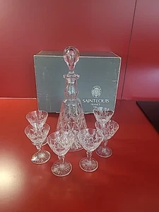 Tolles Likörservice Kristall Saint Louis Karaffe und 6 Likörgläser neu - Bild 1 von 17