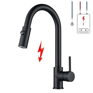 Schwarz Niederdruck Küchenarmatur Spültischarmatur für Küche Wasserhahn Einhand - Bild 1 von 11