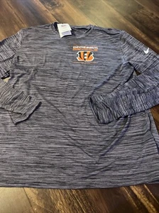 New Nike Cincinnati Bengals Mens Football Dri-fit Shirt Size XL Gray Long Sleeve - Picture 1 of 4