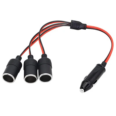 Car Cigarette Power Charger Adapter Lighter Splitter Charger 1 To 3 Socket Cable - Image 1 of 4