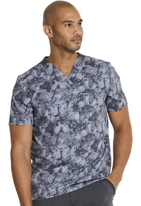 Spooky Shadows Dickies Scrubs Mens V Neck Top DK866 SHSK - Picture 1 of 6