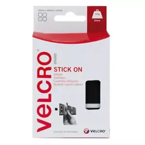 VELCRO Brand 25mm x 25mm Stick On Squares 24 sets - Picture 1 of 2