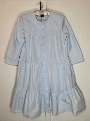 Vintage Barneys New York Shirt Dress With Pockets Size 38 Made In Italy - Image 1 of 4