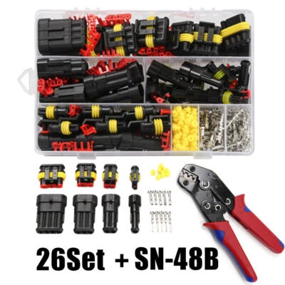 Waterproof Automotive Wire Connectors Plug Terminals Crimping Plier Tool 352Pcs - Image 1 of 4