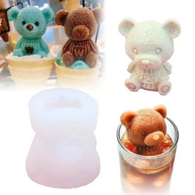 Fabricante de cubitos de hielo 3D pequeño oso de peluche molde de pastel de chocolate bandeja helado JQ Foto 1 de 4