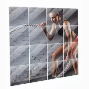Home GYM Glass Wall 16 Mirror Tiles, Frameless Squares(30x30) Self Adhesive tile - Picture 1 of 7