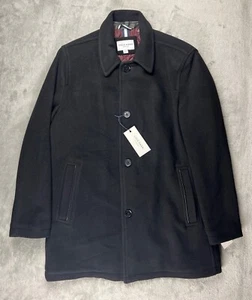 Cole Haan Coat Men’s Size Large Black Wool Blend Signature Lined Overcoat NWT - Picture 1 of 12