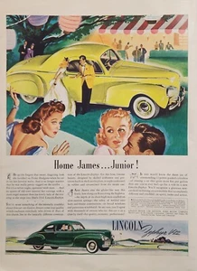 Anuncio impreso Lincoln Zephyr V12 de colección 1941 efímero arte de pared decoración hogar James - Imagen 1 de 1