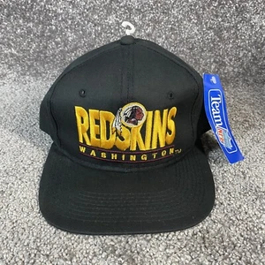 Washington Redskins Vintage Druckknopflasche Mütze schwarz Team NFL Youngan 90er Jahre neu mit Etikett aus altem Lagerbestand - Bild 1 von 10