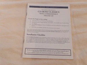 Electronic Arts Presents CD-ROM Classics, Wing Commander II Deluse CD Game Book - Picture 1 of 3