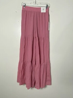 Rachel Paige Women Tiered Wide Leg Pant XS Pink  Peasant Lightweight Boho Hippi - Image 1 of 4