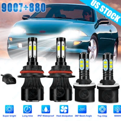 Combo de lâmpadas de neblina alta/baixa para faróis de LED Chevy Cavalier 2000-2005 6000K - Imagem 1 de 4