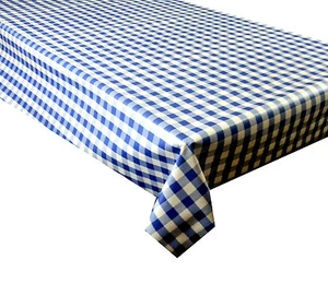 Dark Blue Gingham Check, Vinyl Tablecloth, Textile Backed, Pvc Wipe Clean (153) - Picture 1 of 2