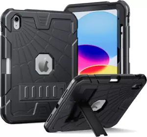 New iPad 10.9 In 10th Gen Case Heavy Duty Protection Cover Rugged Bumper-Black - Picture 1 of 8