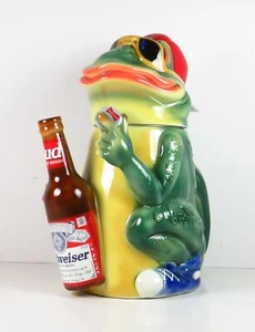 BUDWEISER 1996 CS301 Anheuser-Busch Lidded Frog Character Stein Germany New Read - Picture 1 of 24