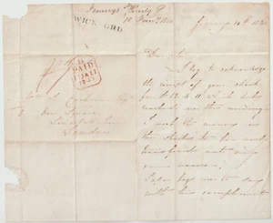 1840 ESSEX - WICKFORD PMK LETTER WRITTEN 10th JAN = 1st DAY UNIFORM PENNY POST - Picture 1 of 2
