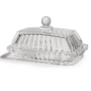 Butter Dish with Lid for Countertop Vintage Glass Clear Crystal Butter Holder... - Picture 1 of 7