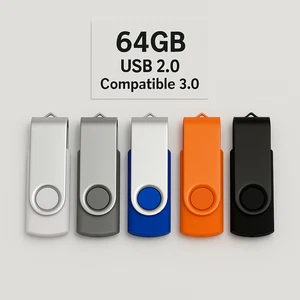 Clé USB 64 Go – Métal Pivotant – USB 2.0 / 3.0 – NEUF - Afbeelding 1 van 12