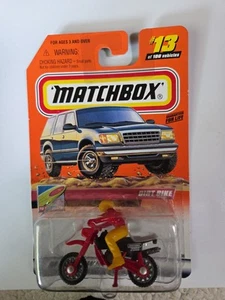 Rare Matchbox Dirt Bike 2000 Logo #13 Red Motorcycle With Rider 1/64 New Sealed - Bild 1 von 5