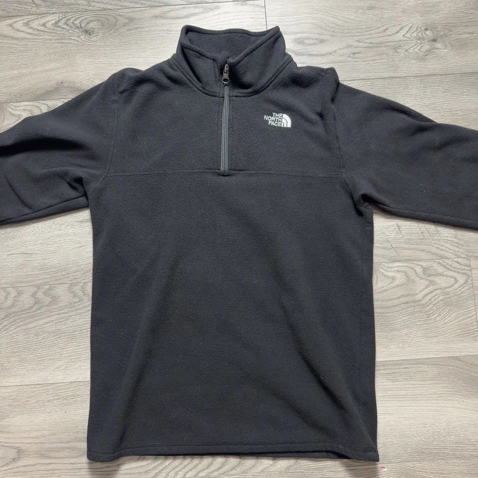 Pullover polar The North Face negro para niños X grande 1/4 cremallera Foto 1 de 4