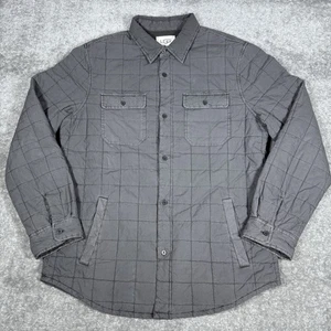 UGG Quilted Shirt Jacket Men's Large Gray Long Sleeve Button Up Cozy Preppy - Picture 1 of 7