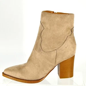 Botas al tobillo para mujer Nine West talla 8 de tela de gamuza tostada punta occidental - Imagen 1 de 13