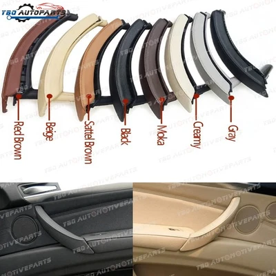 Внутренняя дверная ручка с кожаным чехлом для BMW X5 X6 E70 E71 E72 2007-2013 - Изображение 1 из 4